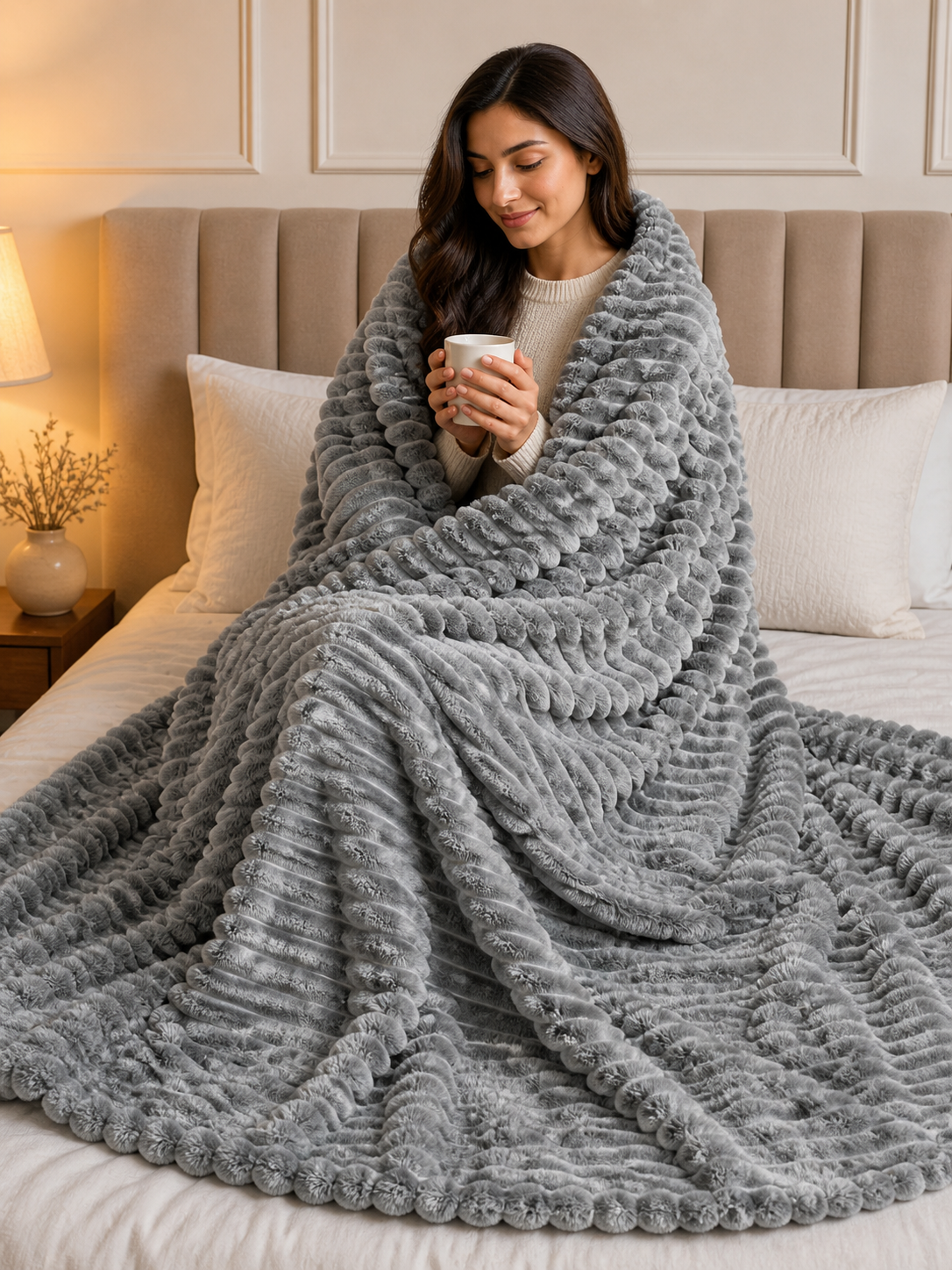 Summer Luxury Ribbed Plush Blanket