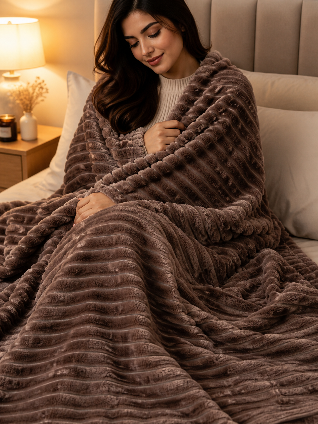 Summer Luxury Ribbed Plush Blanket