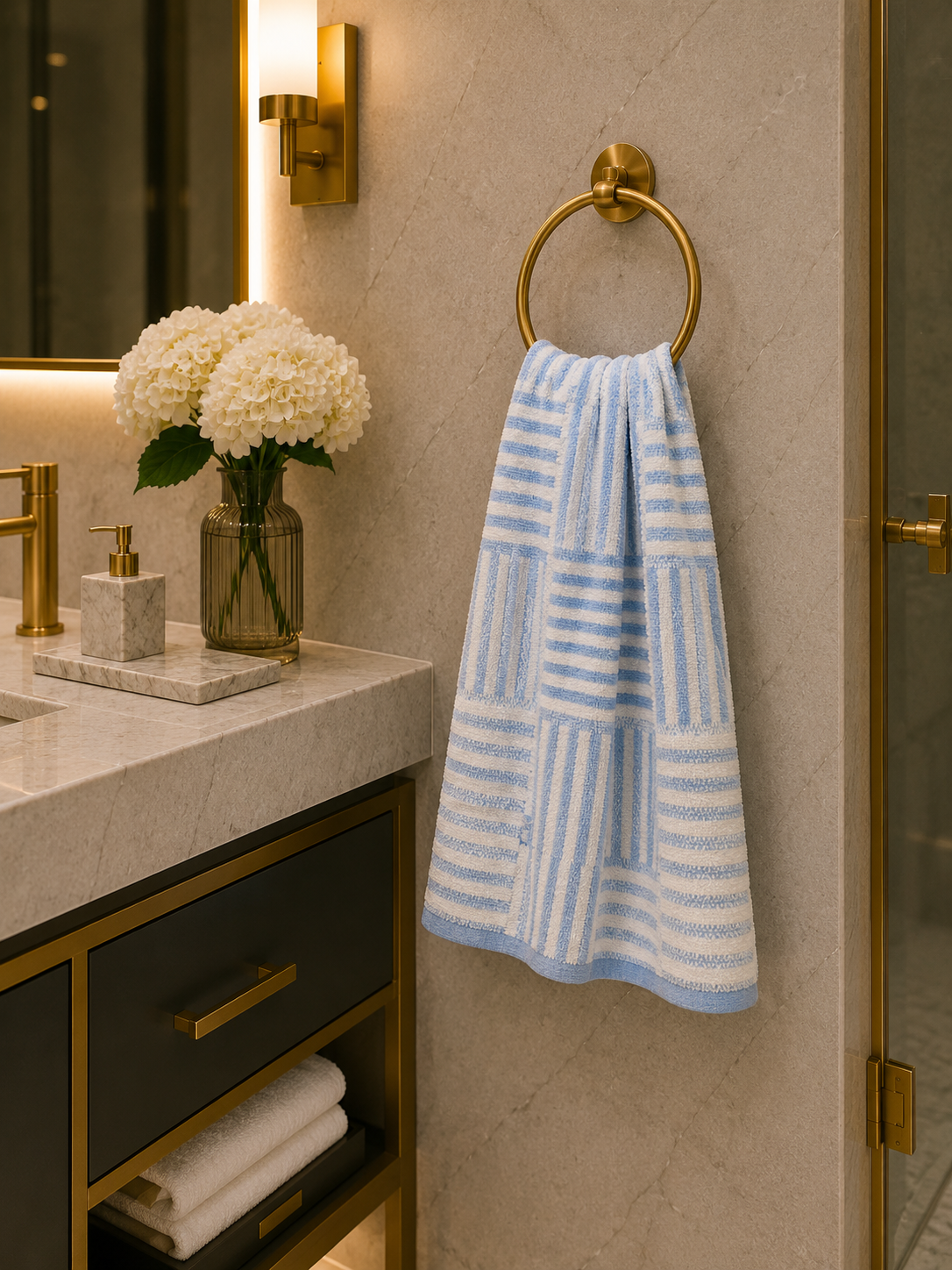 Cotton Geometric Stripe Towel