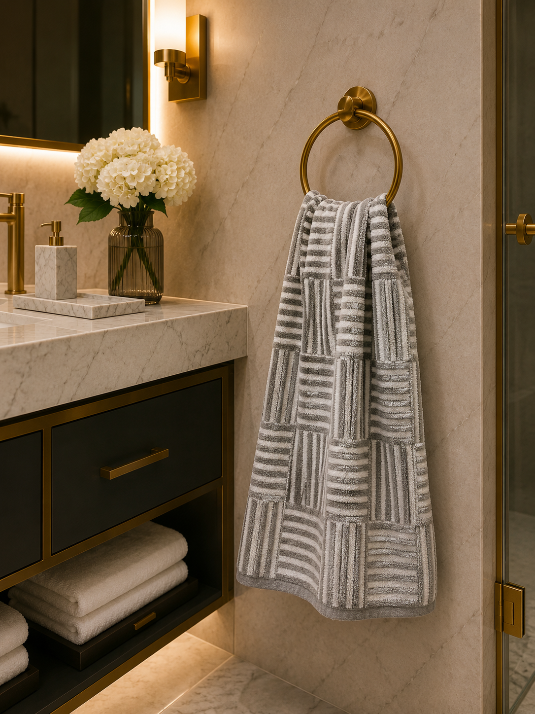 Cotton Geometric Stripe Towel