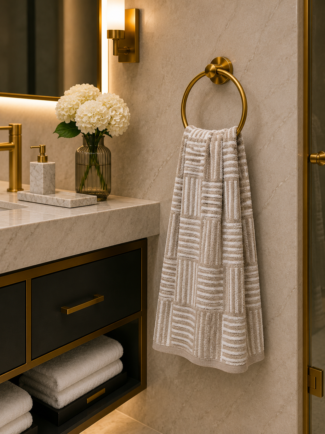 Cotton Geometric Stripe Towel