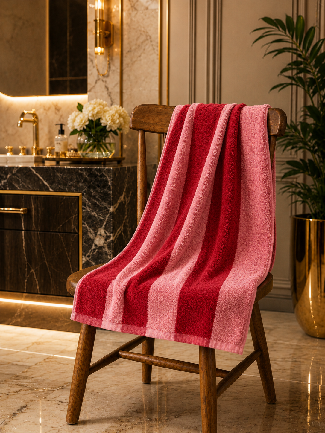 Cotton jacquard fabric Striped Towel