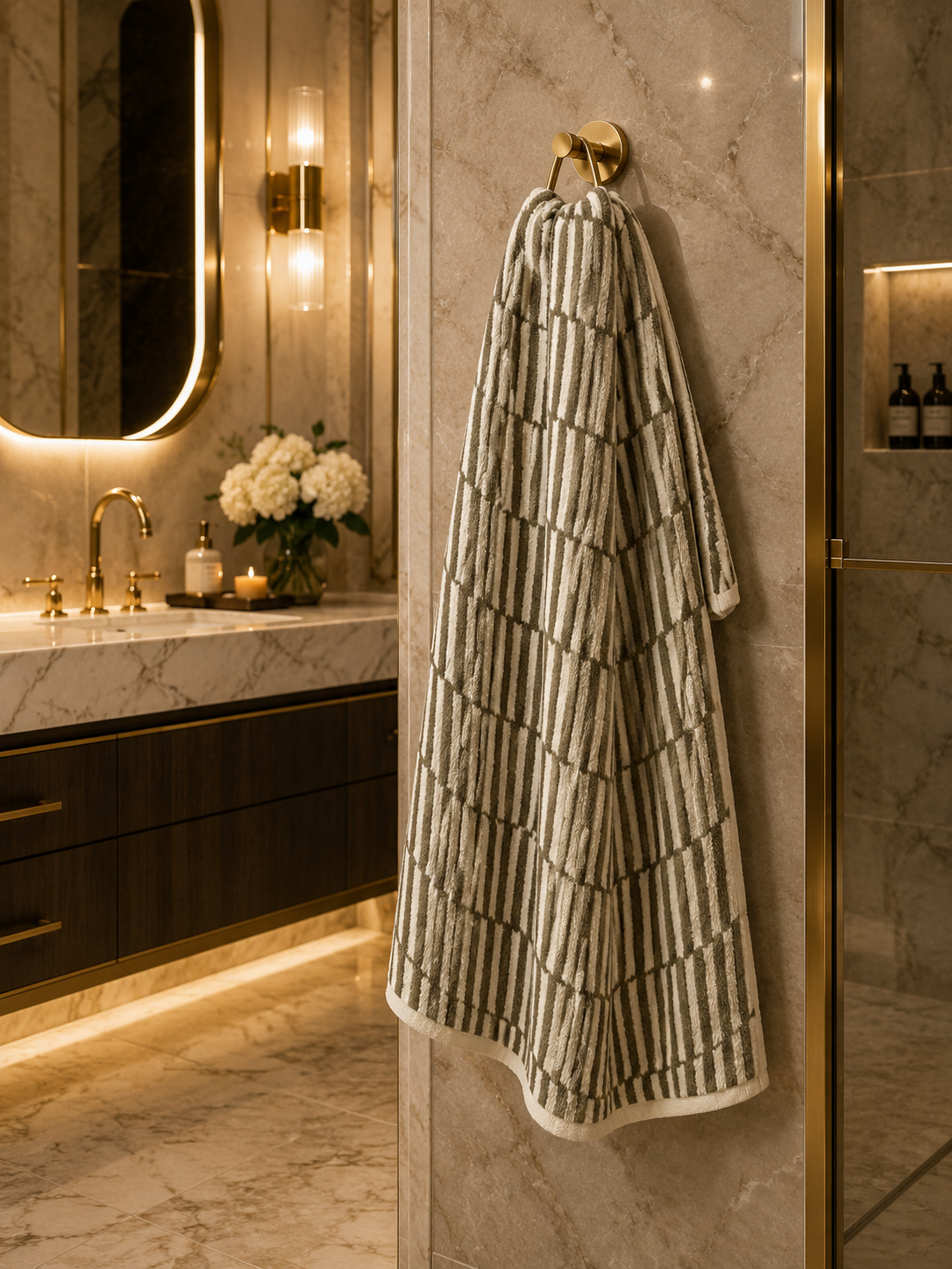 Wave Pattern Cotton Towel