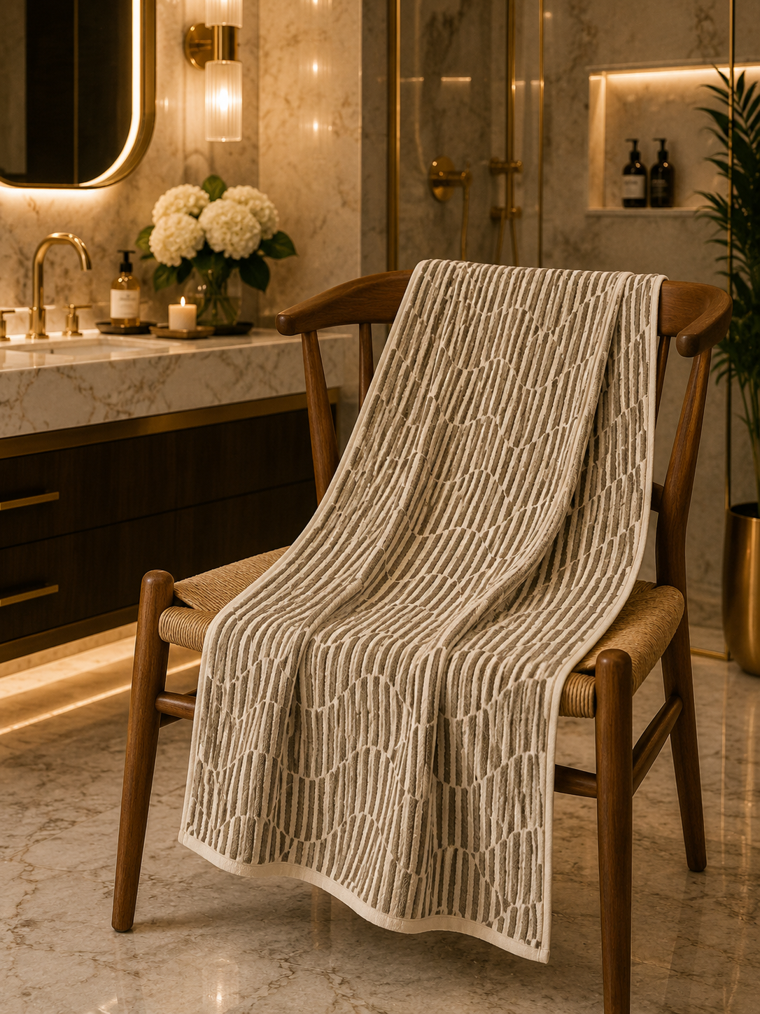 Wave Pattern Cotton Towel