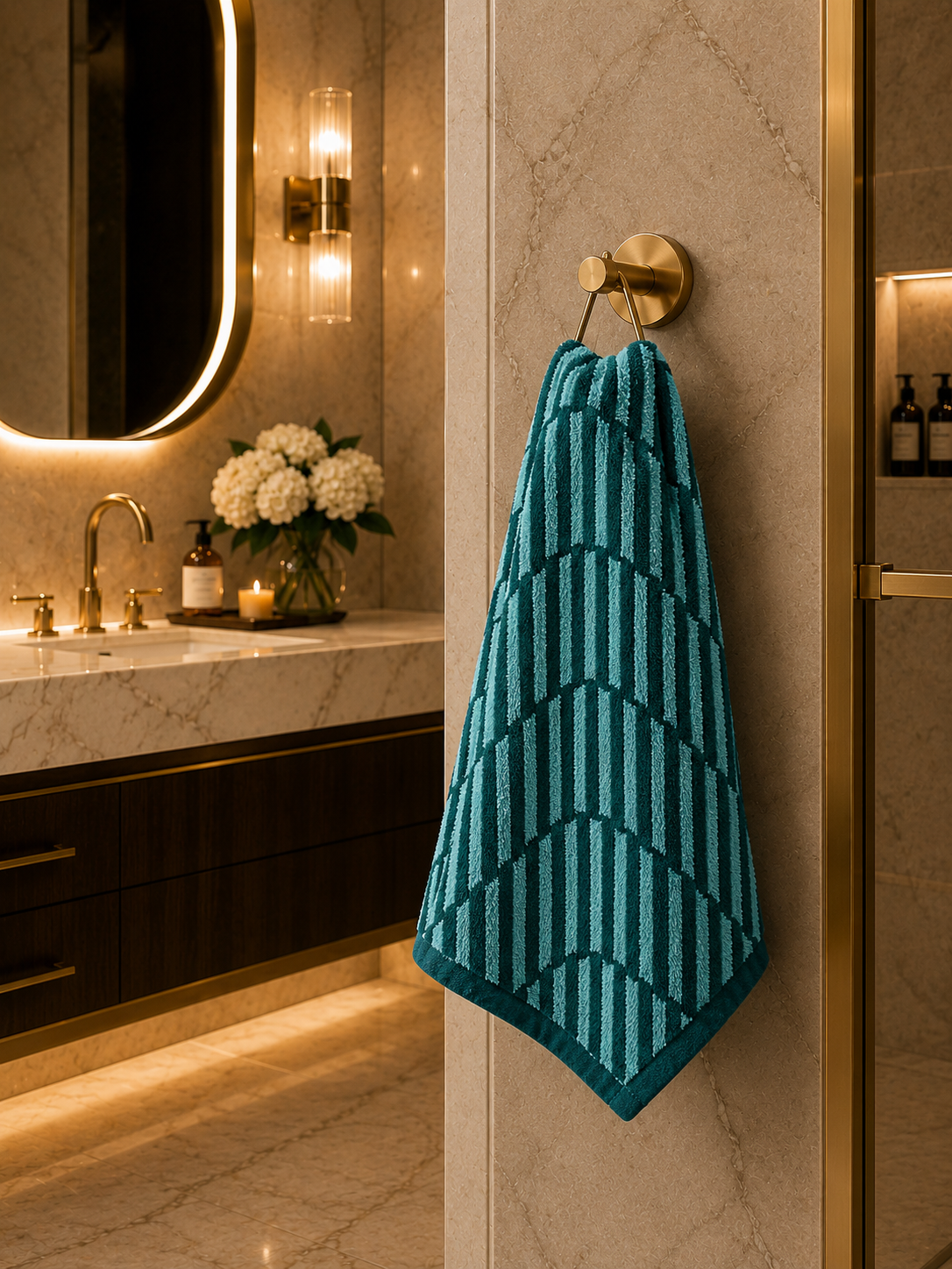 Wave Pattern Cotton Towel
