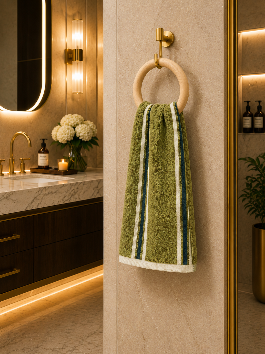 Striped Cotton Bath Towel