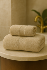 Cotton Towel Beig Plain Pack Of 2