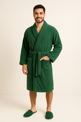 Unisex Bathrobe Green With Slipper