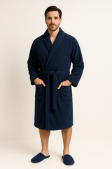Unisex Bathrobe Blue With Slipper