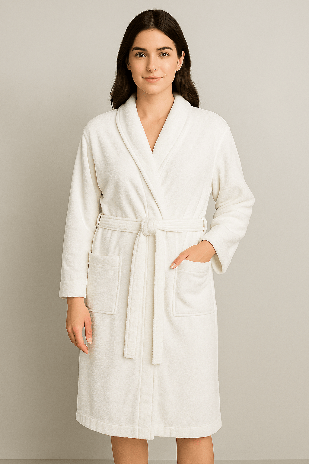 Unisex Bathrobe Plain White