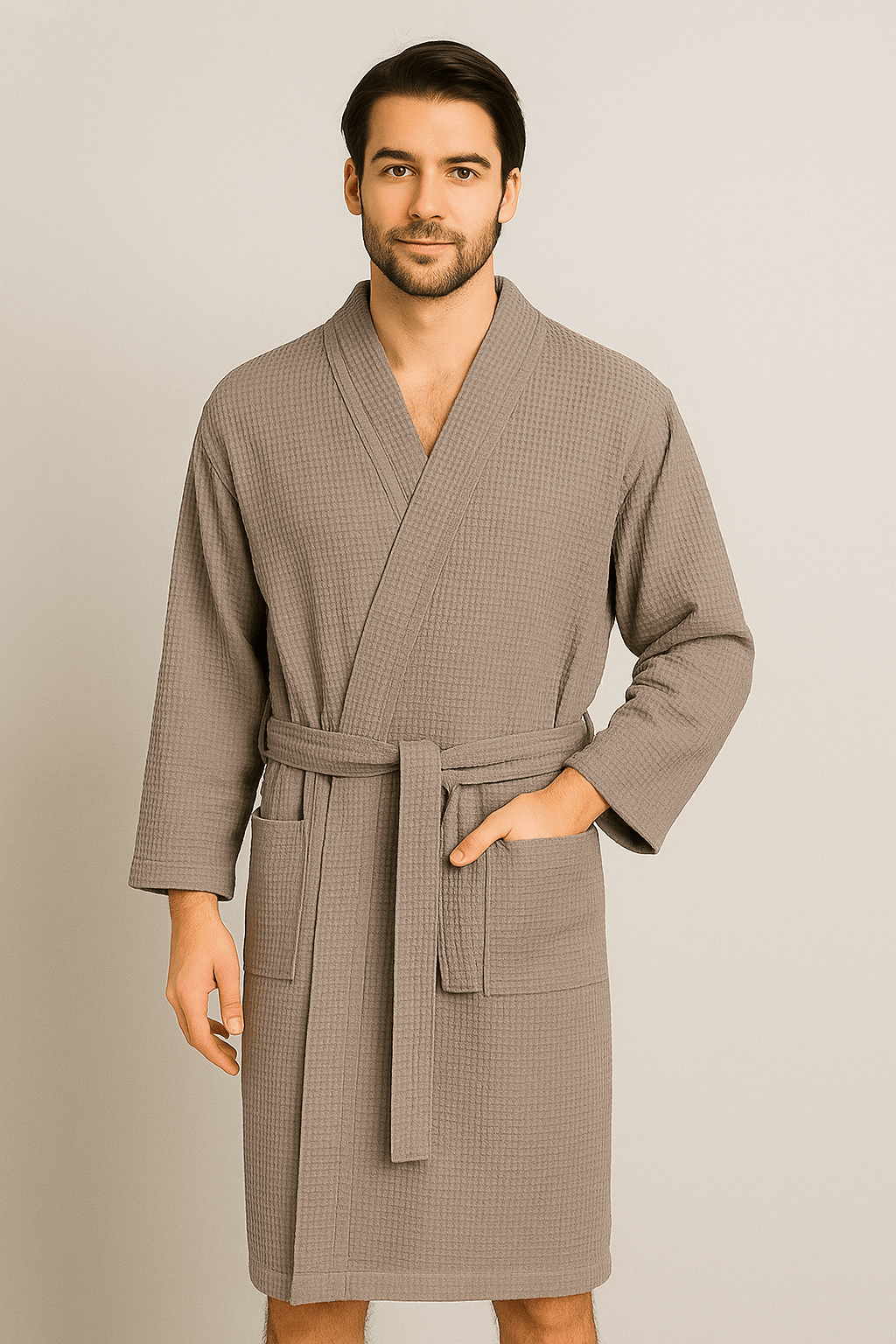 Unisex Bathrobe jj Waffel Charcoal