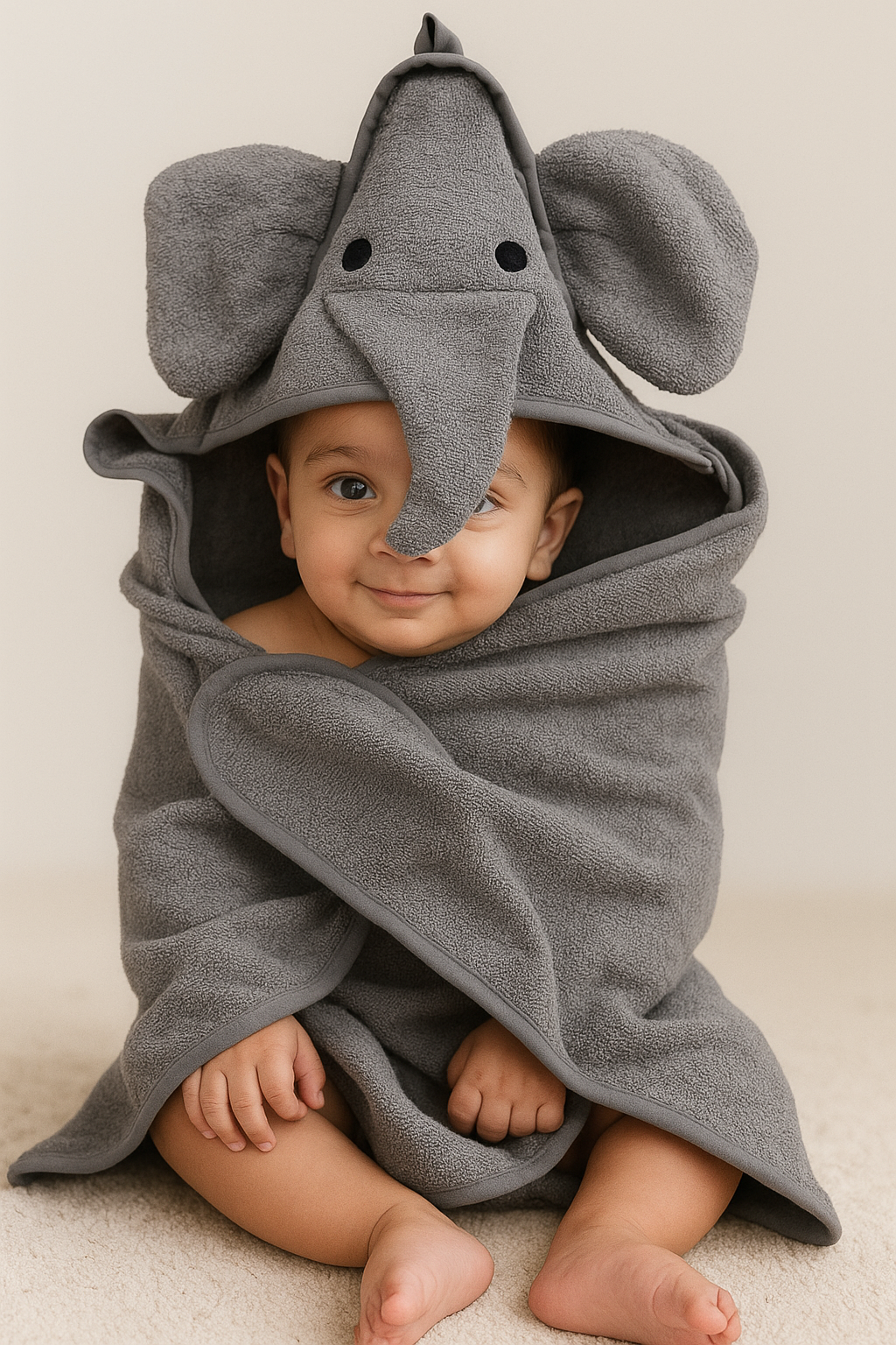 Elephant Grey Hooded Towel