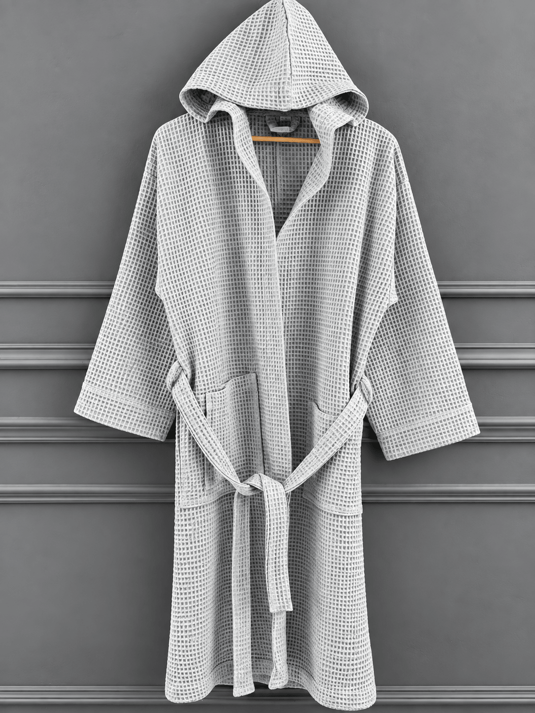 Waffle Hooded Bathrobe - Toliya.co