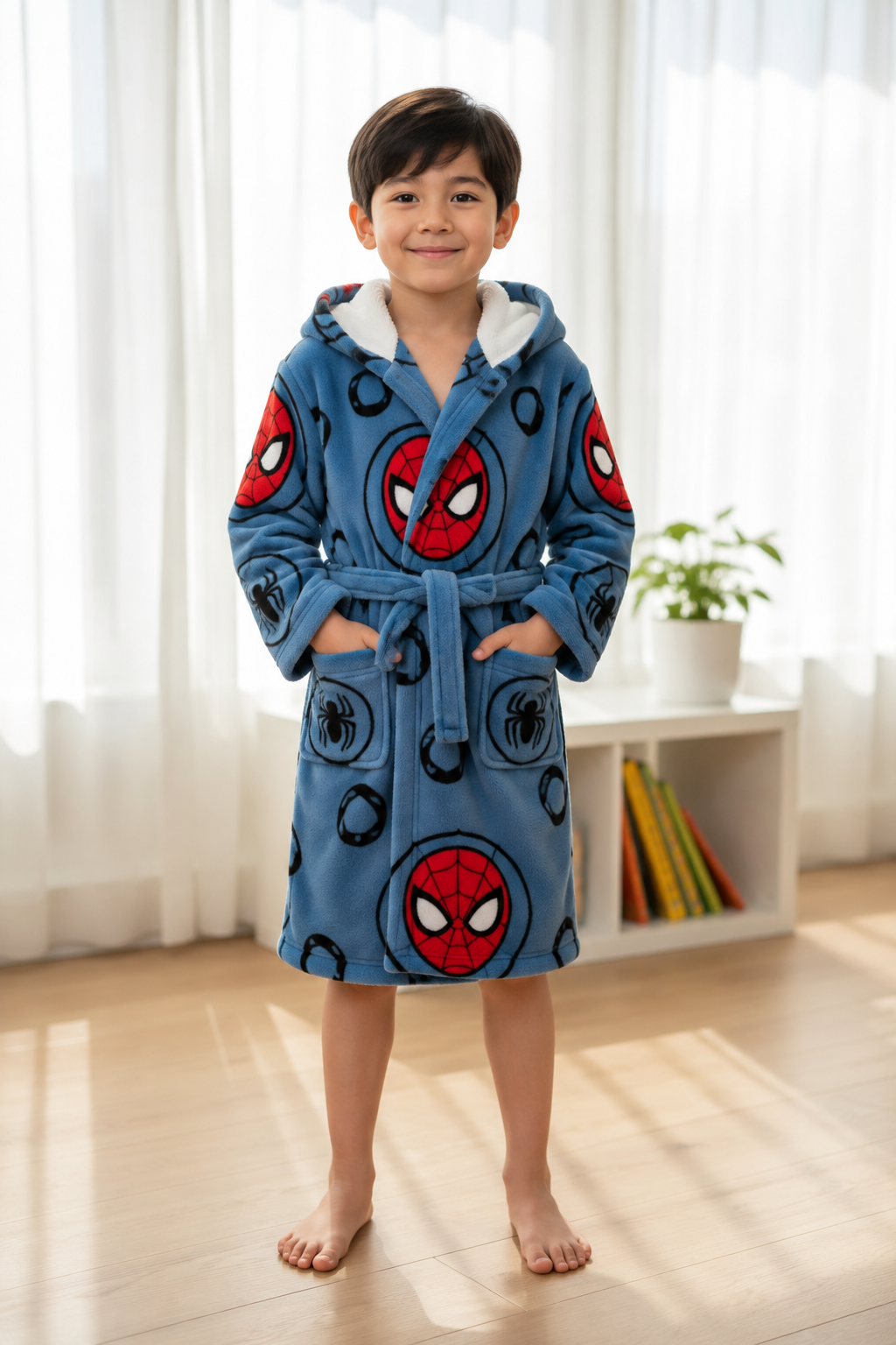 Animated Kids  Hooded Bathrobe