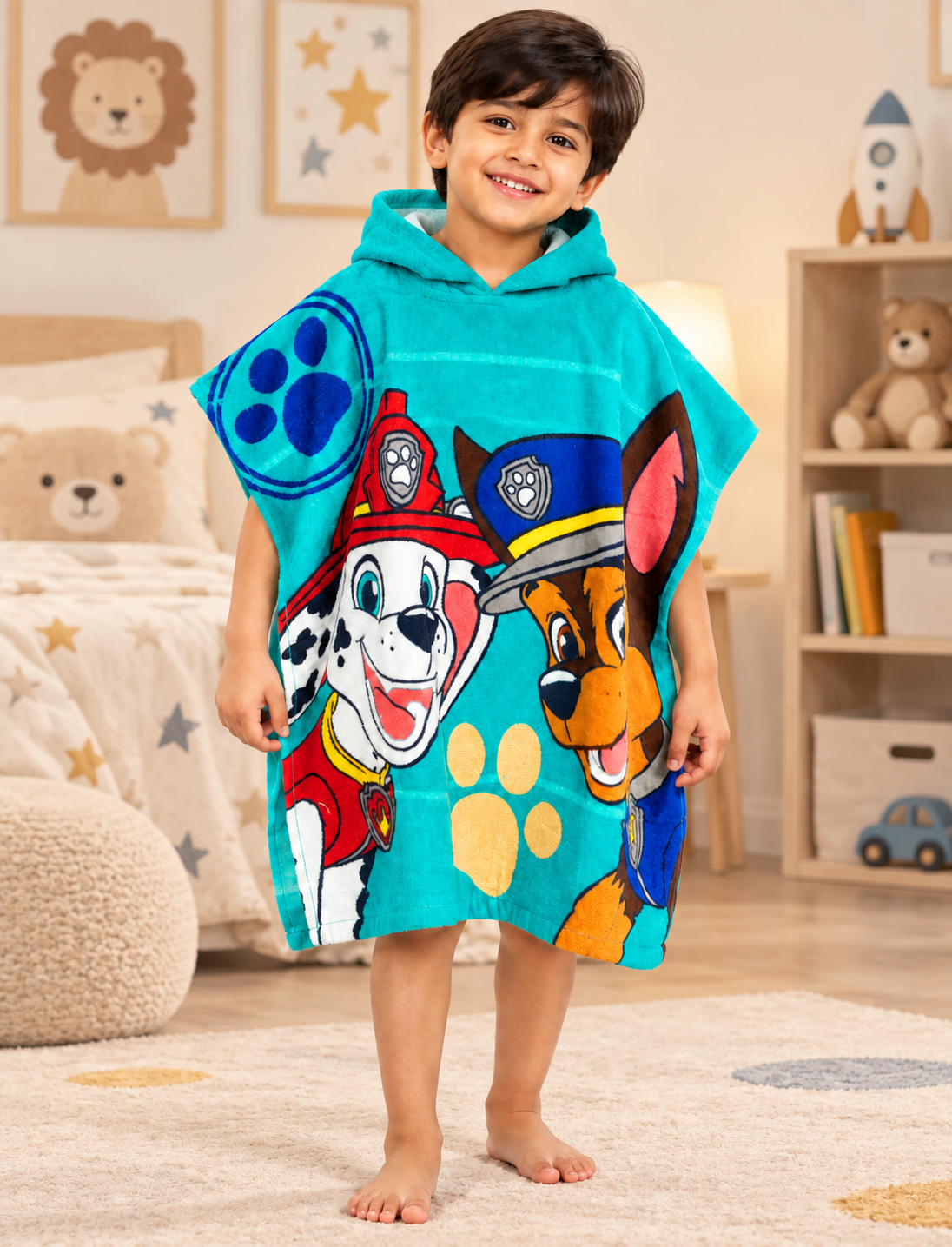 Paw Petrol Hooded printed poncho
