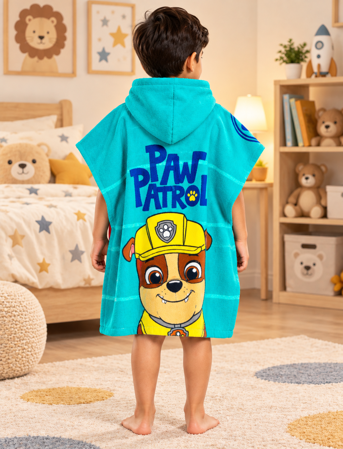 Paw Petrol Hooded printed poncho