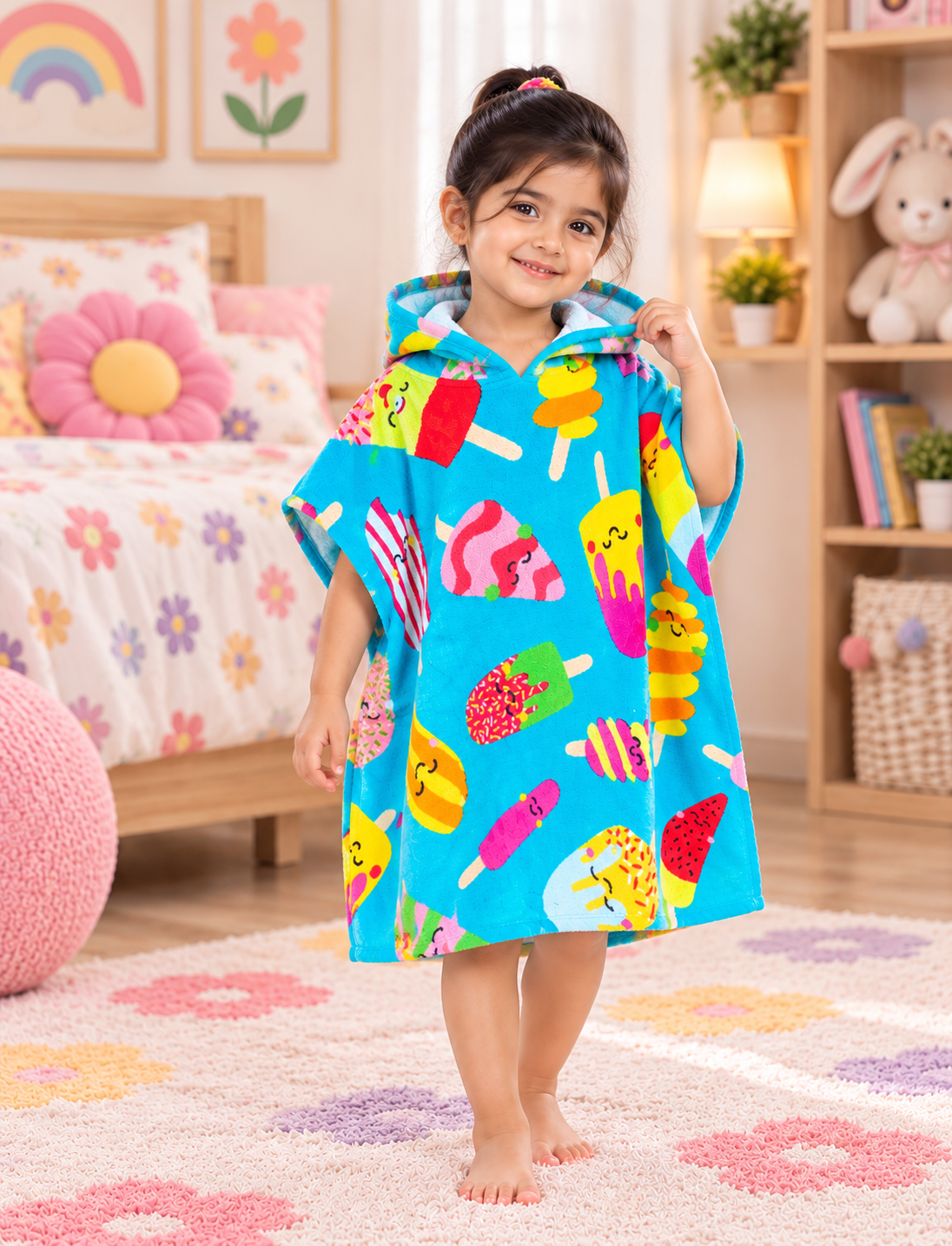 Kids Fun Popsicle Beach Poncho