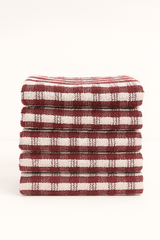 Kitchen Towel Maroon Pack 0f 6