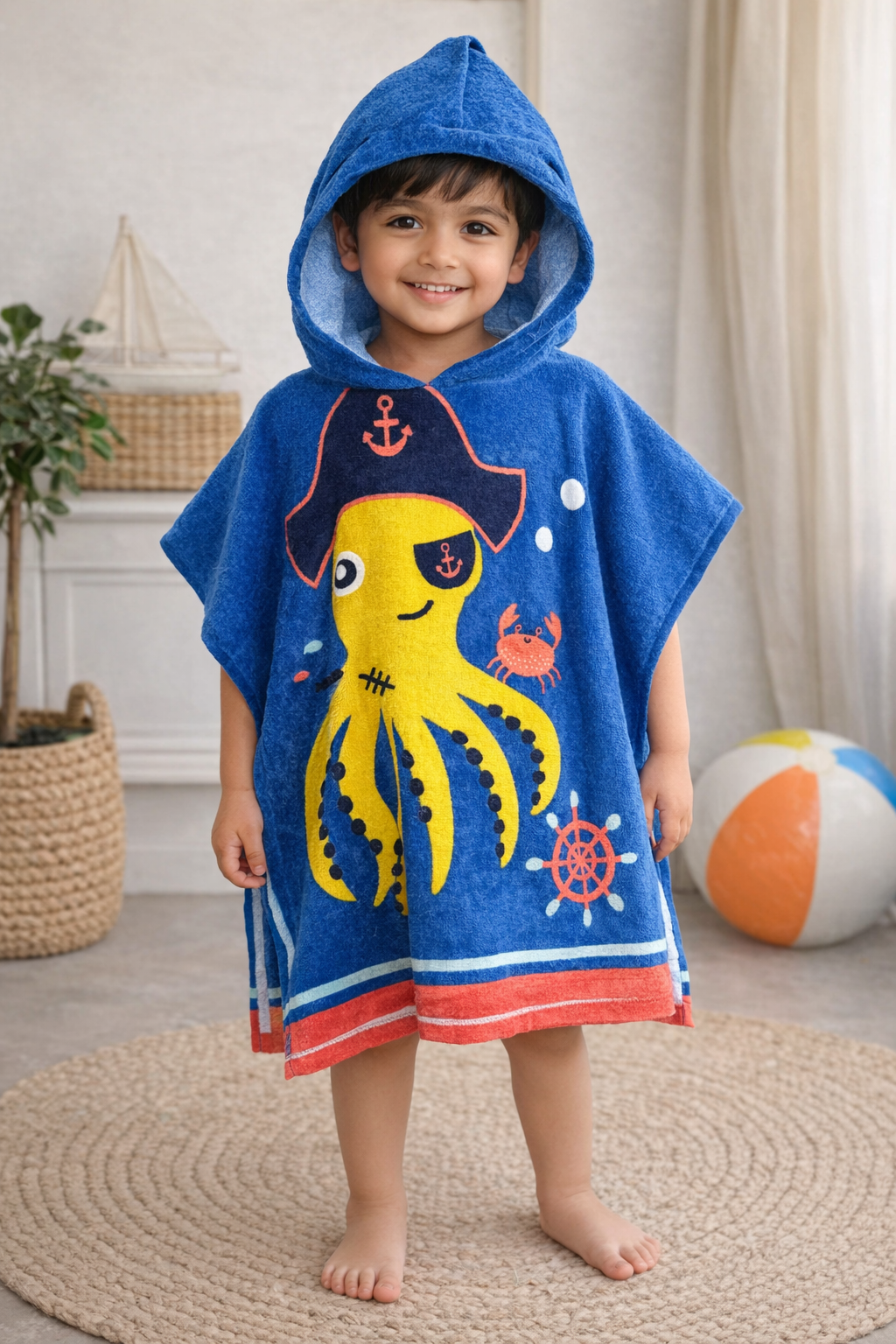 Kids poncho octopus