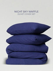 NAVY Cotton Waffle Weave King Size Blanket | Lightweight | Breathable