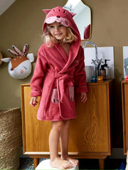 Cat Hooded Kids Bathrobe – Pink (Ages 4 to 10)