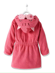 Cat Hooded Kids Bathrobe – Pink (Ages 4 to 10)