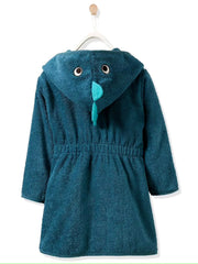 Dinosaur Hooded Kids Bathrobe – Dark Blue (Ages 4 to 10)