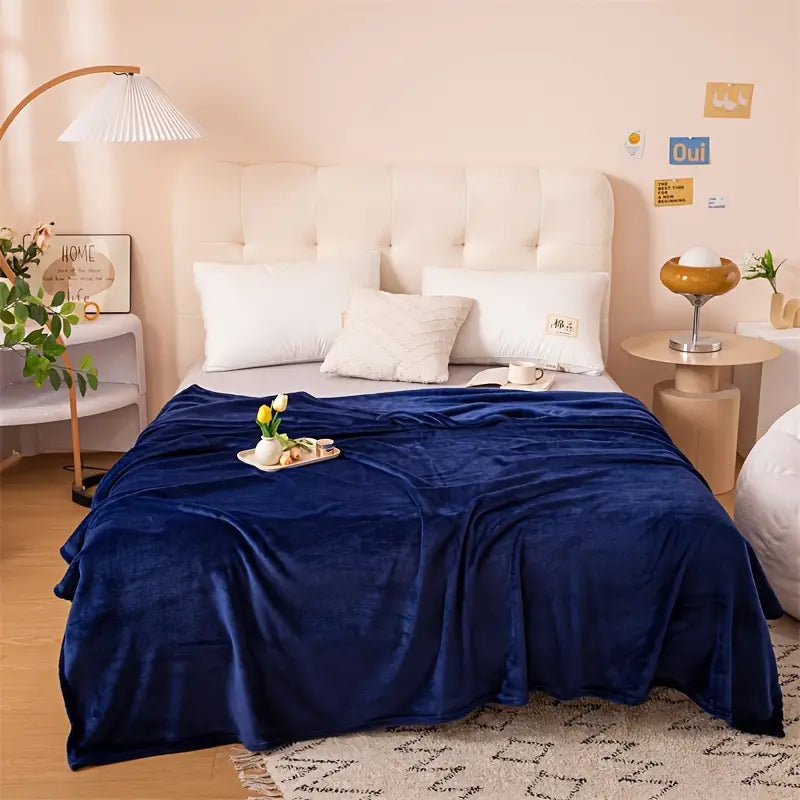 Summer Plush Blanket Navy Blue