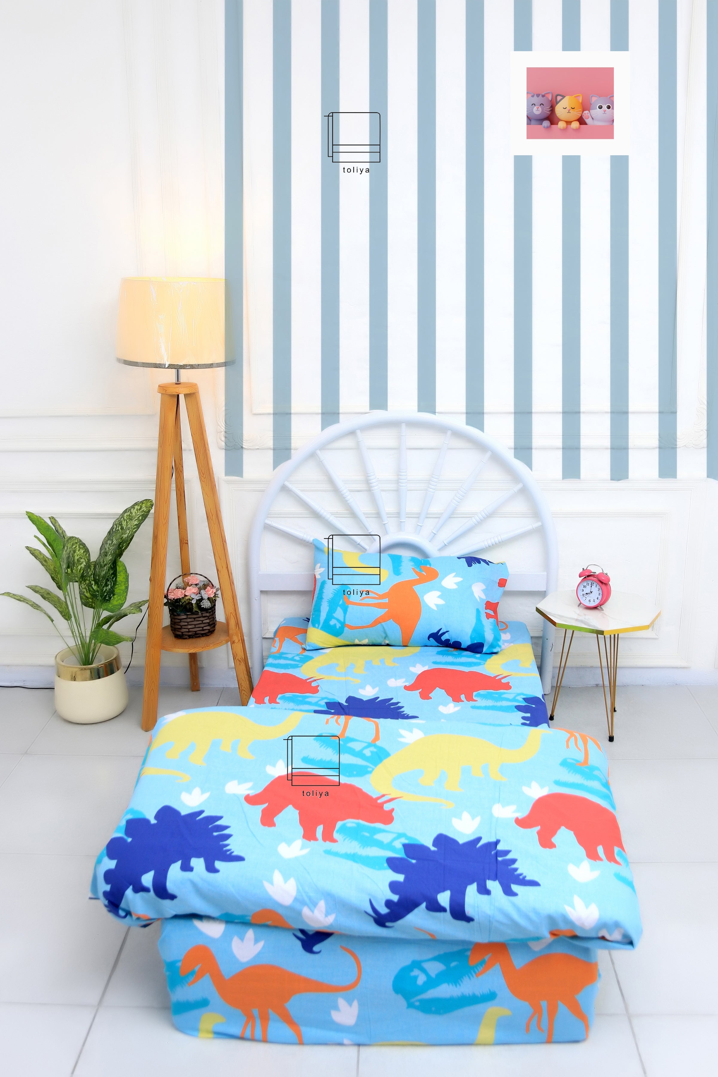 Kids Duvet Set with Flat Sheet with Pillow Cover