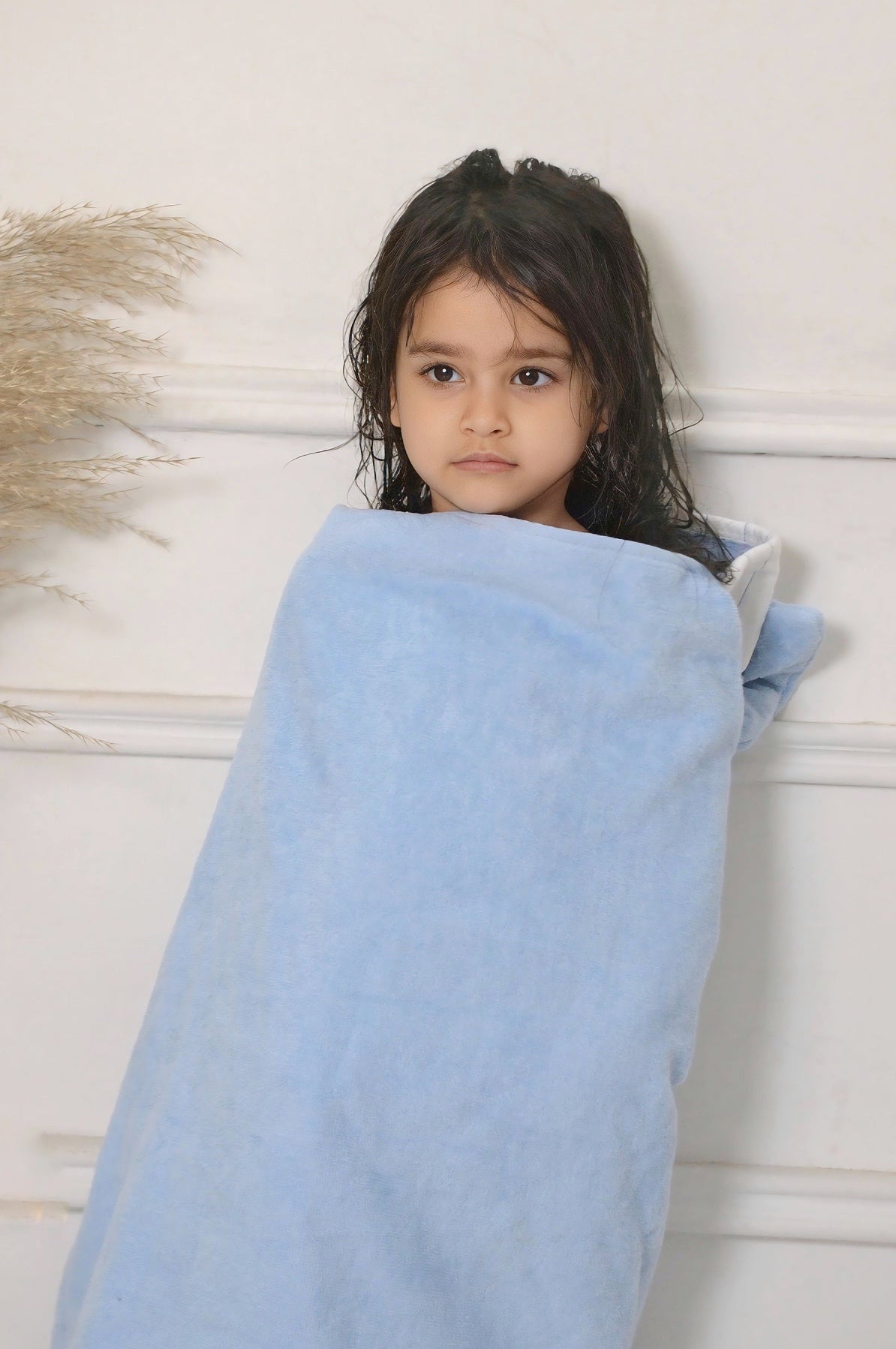 Kids Hooded Towel Blue Fish Splash Fun