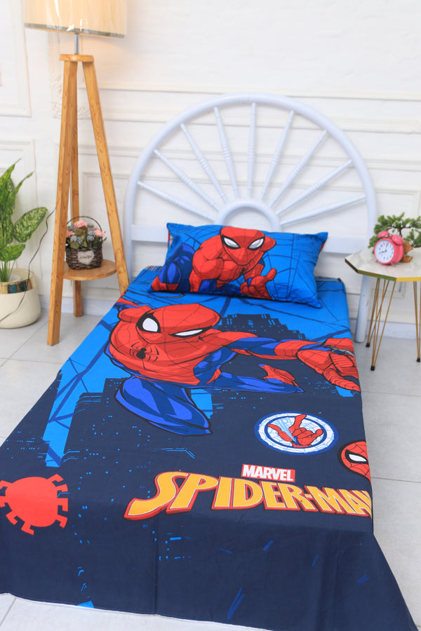 Kids Duvet Set with Flat Sheet with Pillow Cover Spider-Man