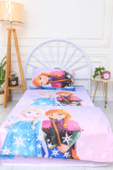 Kids Duvet Set with Flat Sheet with Pillow Cover Elsa & Anna