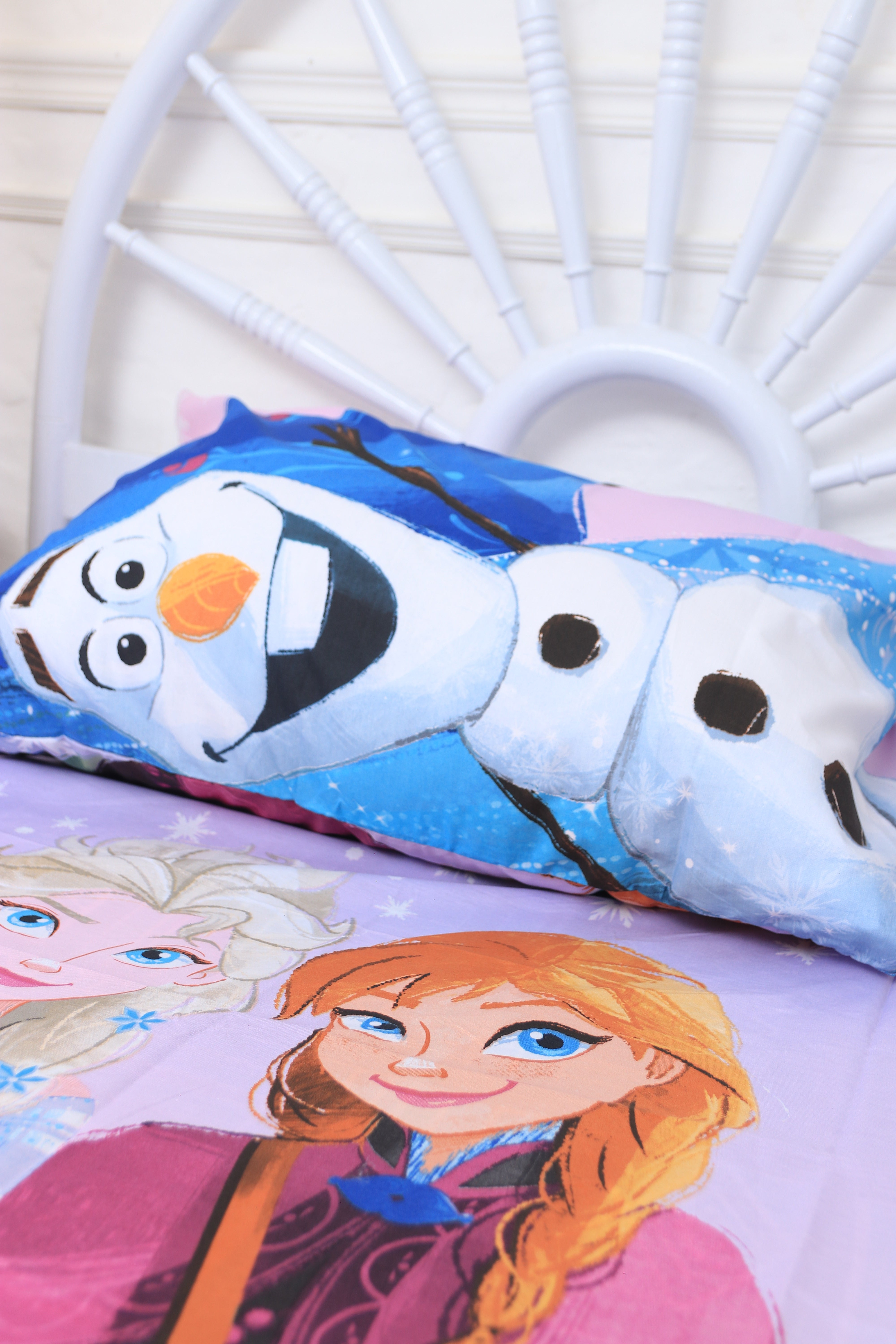 Kids Duvet Set with Flat Sheet with Pillow Cover Elsa & Anna