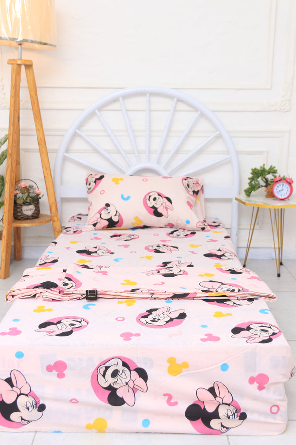 Kids Duvet Set with Flat Sheet with Pillow Cover Mickey Mouse