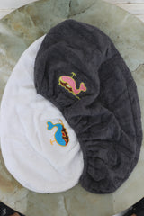 Hair turban (Pack of 2) Whale Fish