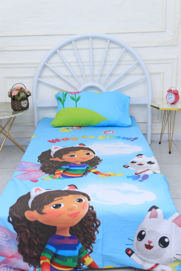 Kids Duvet Set with Flat Sheet with Pillow Cover