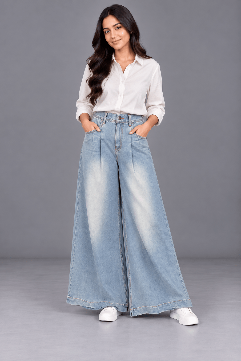 Light Blue Wide Leg Jeans