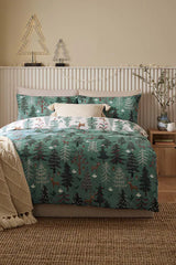 Green Christmas Reversible Duvet Cover and Pillowcase Set