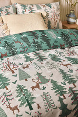 Green Christmas Reversible Duvet Cover and Pillowcase Set