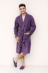 Bathrobe UniSex Set Purple