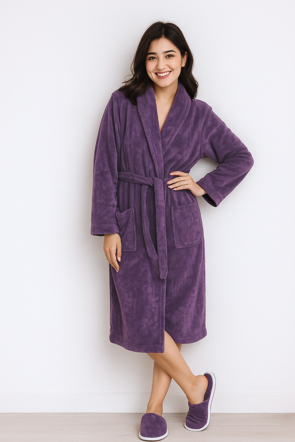 Bathrobe UniSex Set Purple
