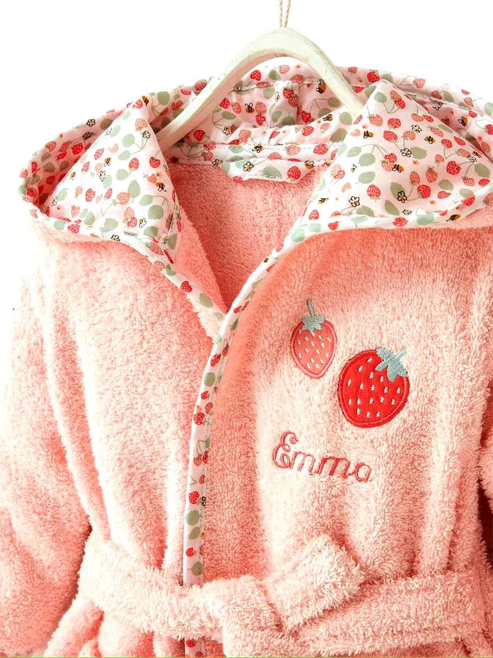 Baby Hooded Bathrobe Strawberry Sweetie