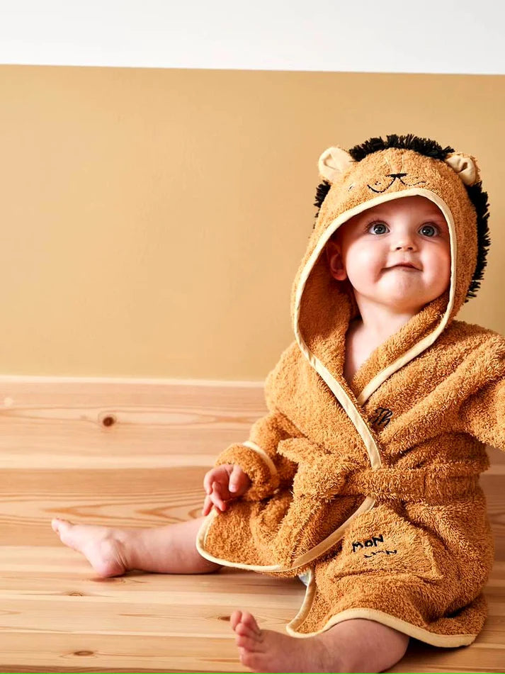 Cub Hooded Baby Bathrobe – Yellow (Ages 9 Months to 3 Years)