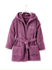 Deer Hooded Kids Bathrobe – Mauve (Ages 9 Months to 10 Years)