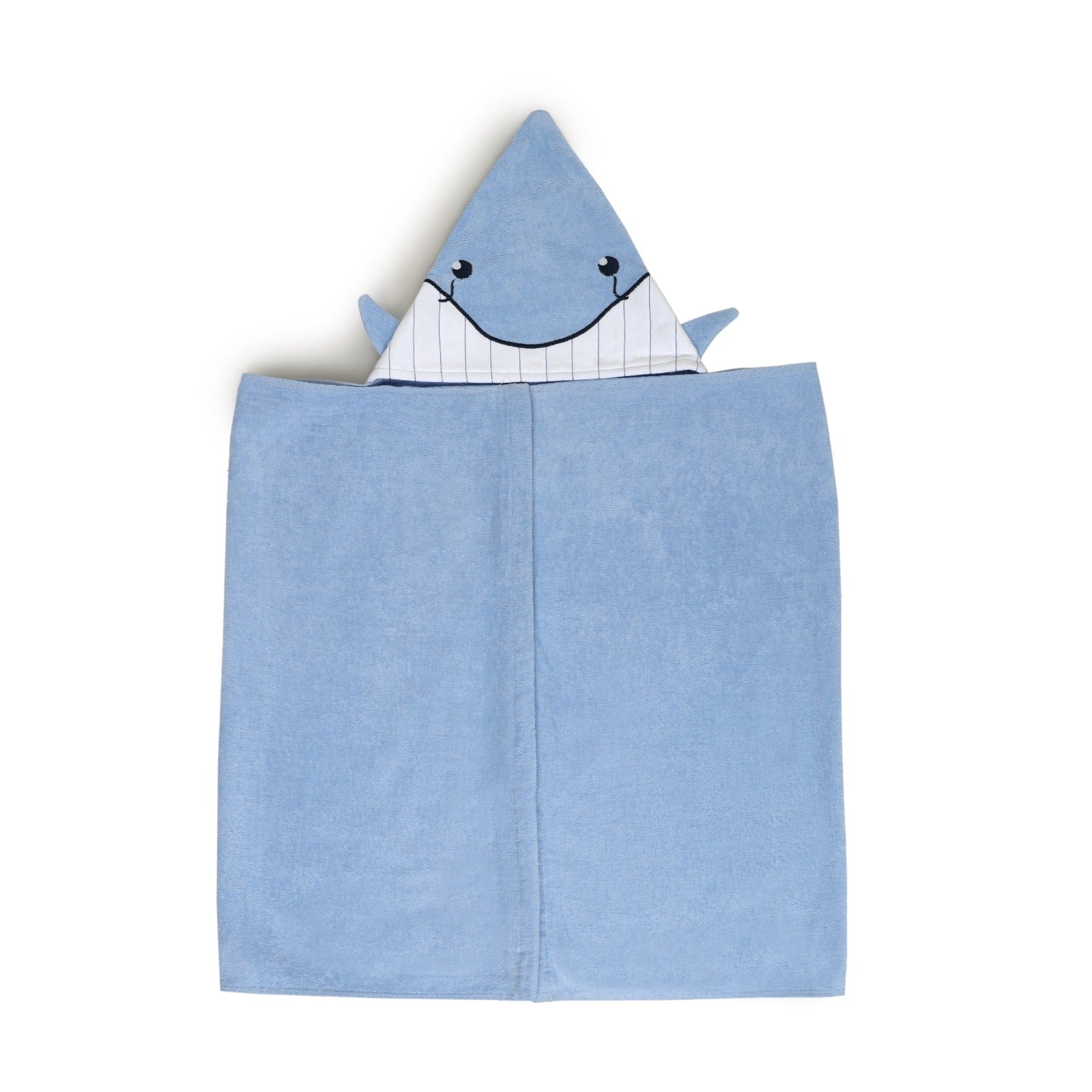 Kids Hooded Towel Blue Fish Splash Fun