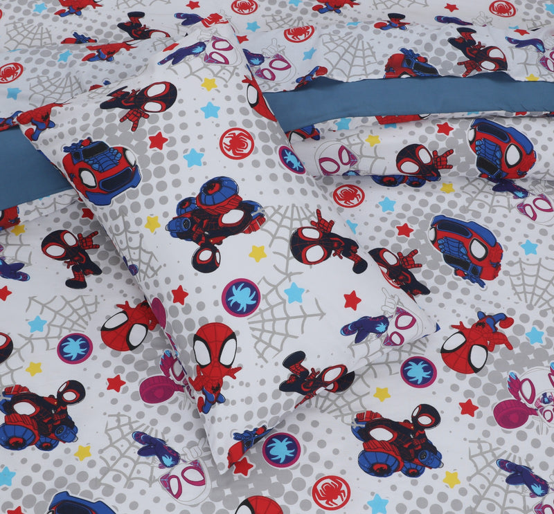 Kids Duvet Set with Flat Sheet with Pillow Cover Team Spidey