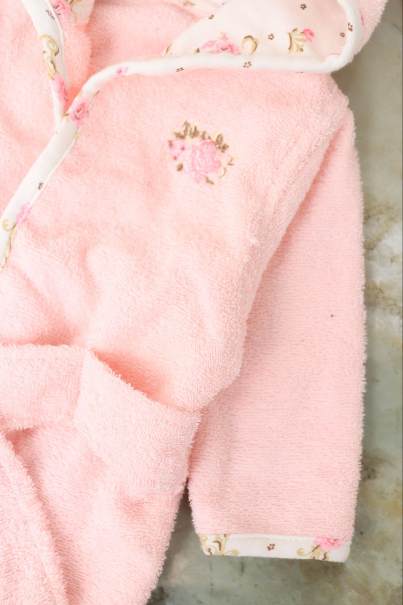 Toddler Bathrobe - FlowersSolid