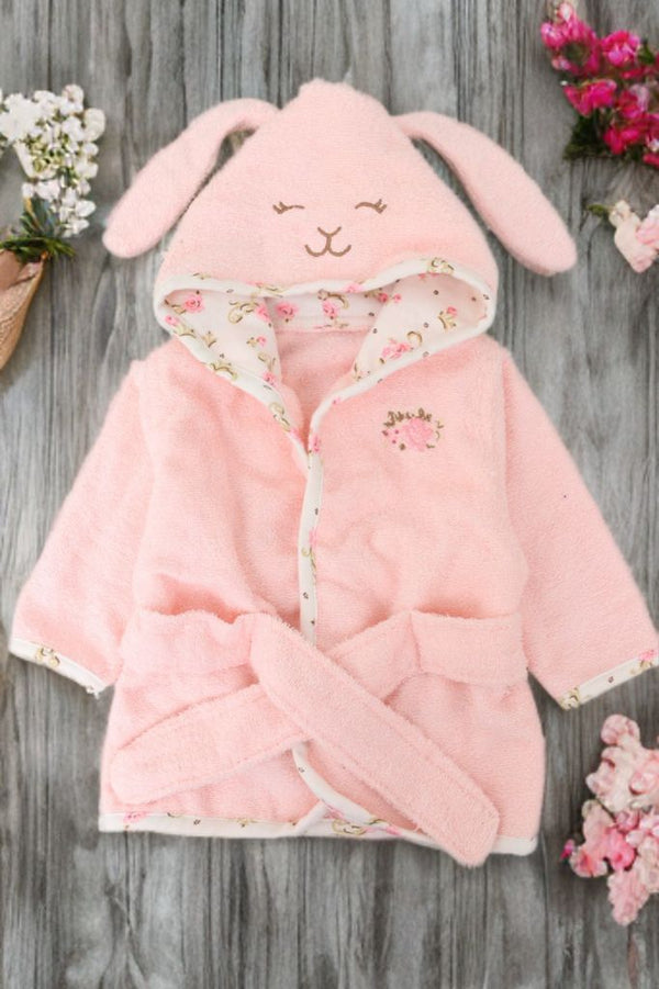 Toddler Bathrobe - FlowersSolid