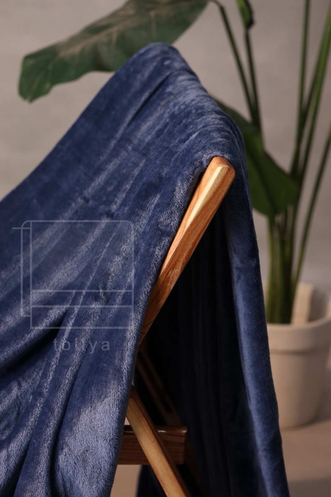 Summer Plush Blanket Navy Blue