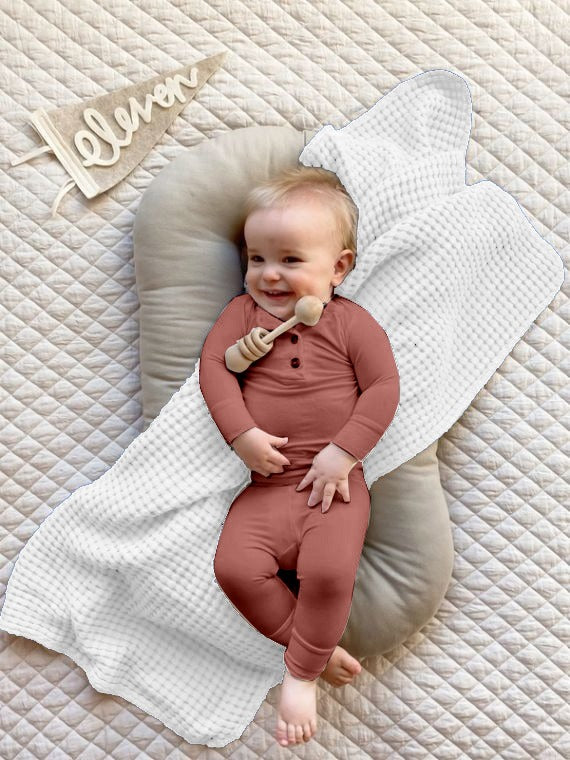 Summer Kids Waffel Blanket White